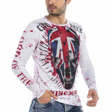 Cl498 chemise à manches longues pour hommes avec imprimé crâne cool