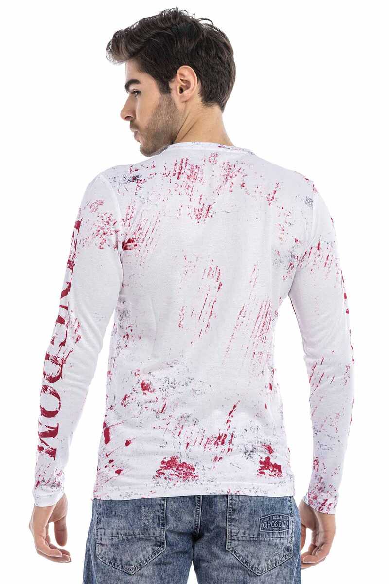 CL498 Camisa de manga larga para hombres con estampado de cráneo fresco