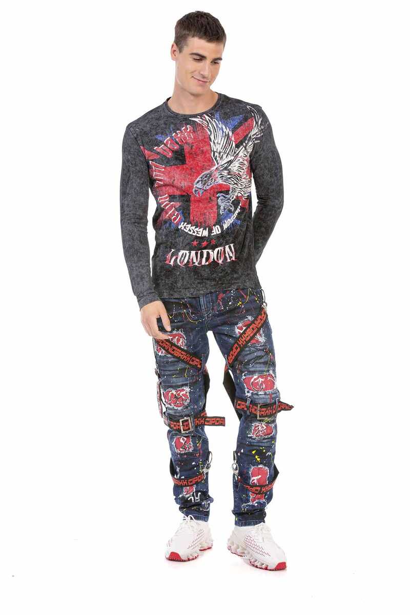 CL499 men's long -sleeved shirt in an extravagant look