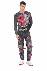 CL499 men's long -sleeved shirt in an extravagant look