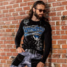 CL510 Camisa de manga larga de los hombres con un estampado frontal a gran escala