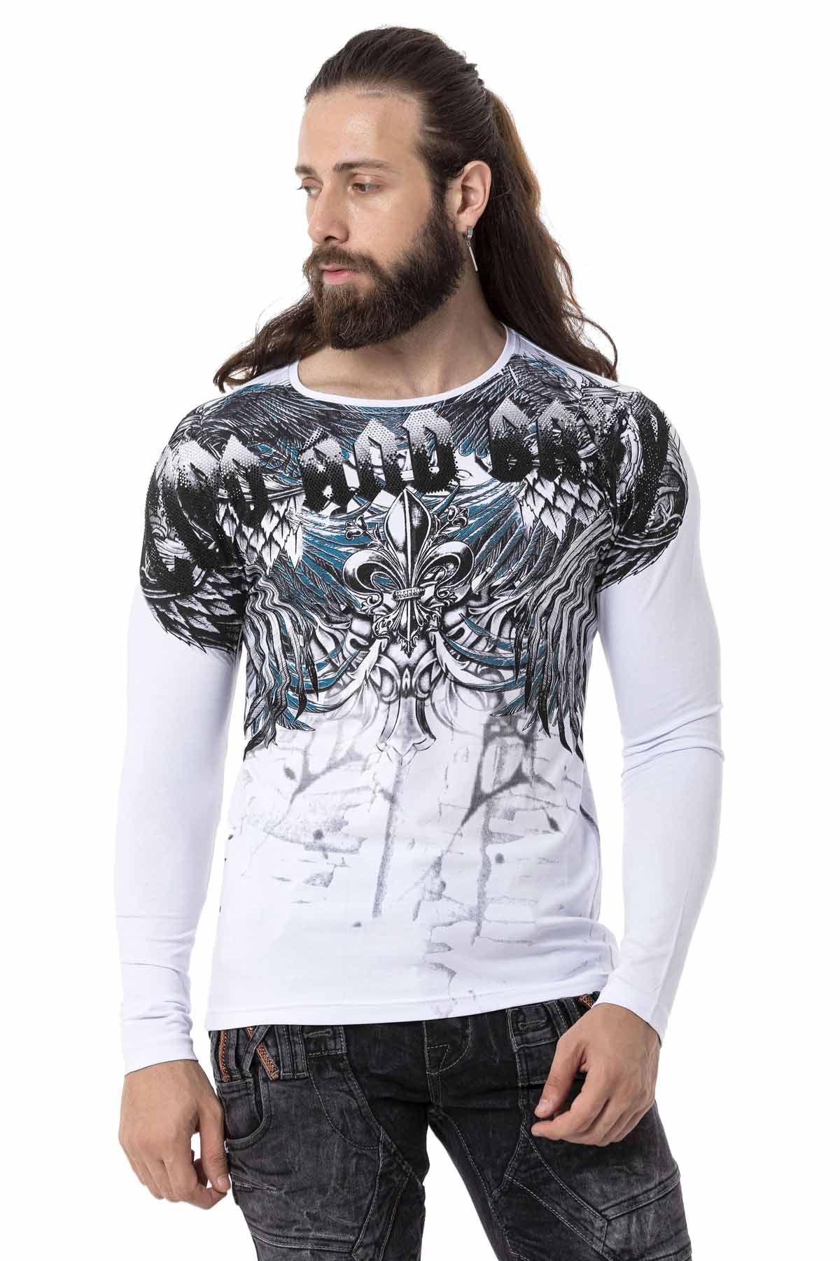 CL516 Herren Langarmshirt mit großem Aufdruck