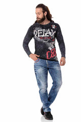 CL518 Heren Longsleeve met een grote Print