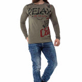 CL518 Maglia da uomo a maniche lunghe con grande stampa