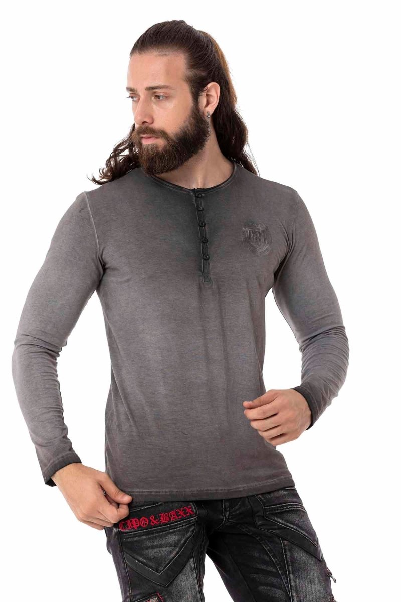 CL523 Sweat-shirt manches longues pour hommes avec broderie de marque tendance