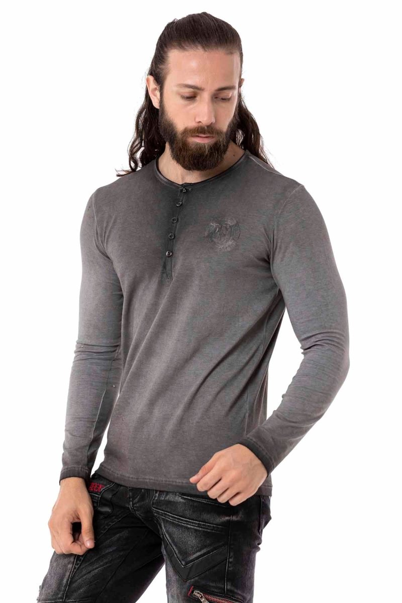 CL523 Sweat-shirt manches longues pour hommes avec broderie de marque tendance