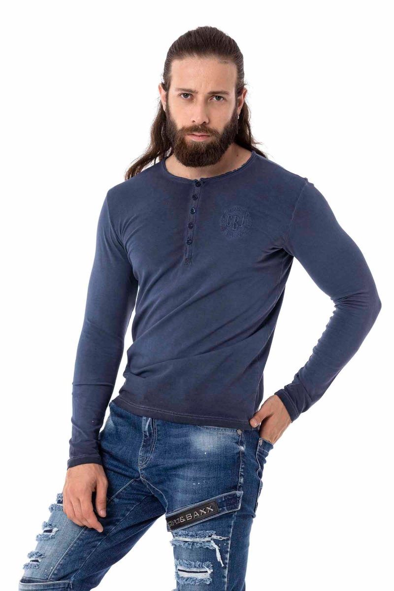CL523 Sweat-shirt manches longues pour hommes avec broderie de marque tendance