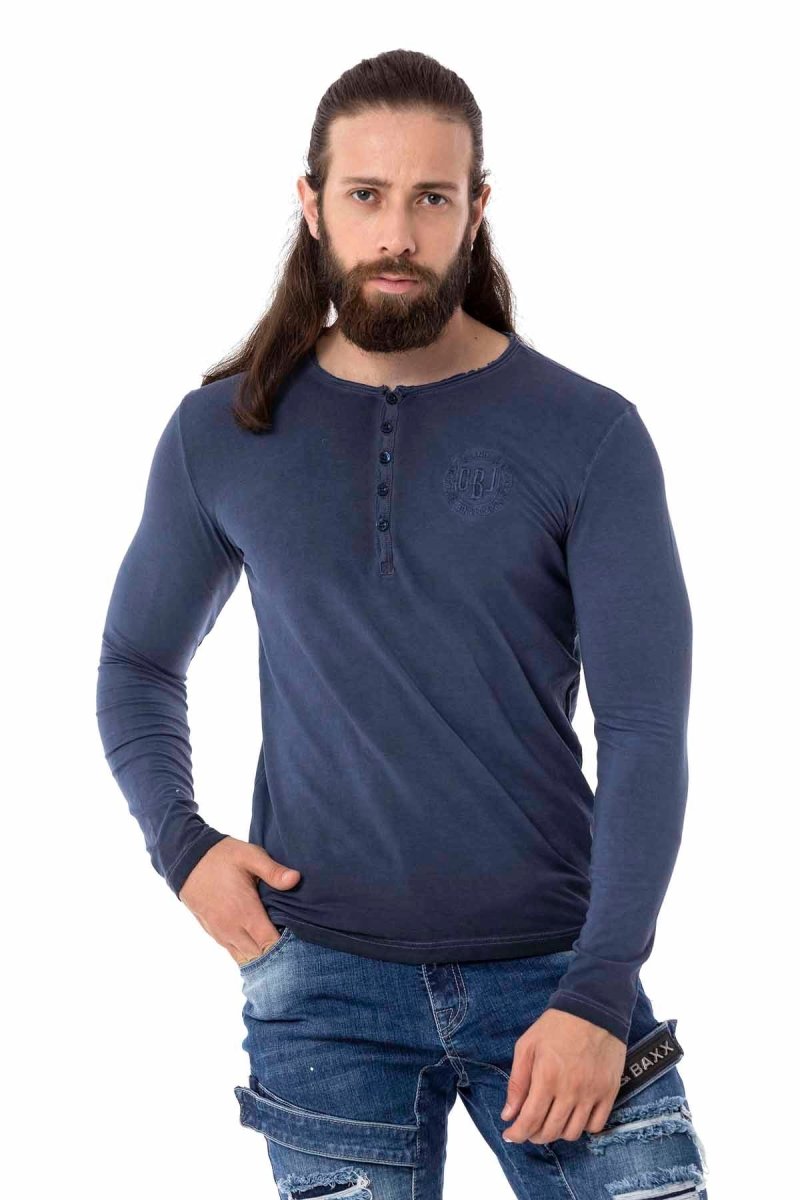 CL523 Sweat-shirt manches longues pour hommes avec broderie de marque tendance