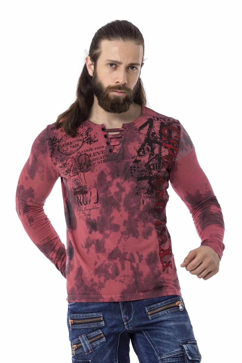 CL524 Camisa de manga larga para hombres con un gran patrón todo