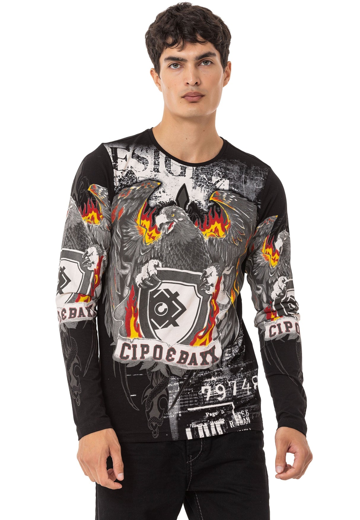CL553 Heren Longsleeve met een Fancy Print