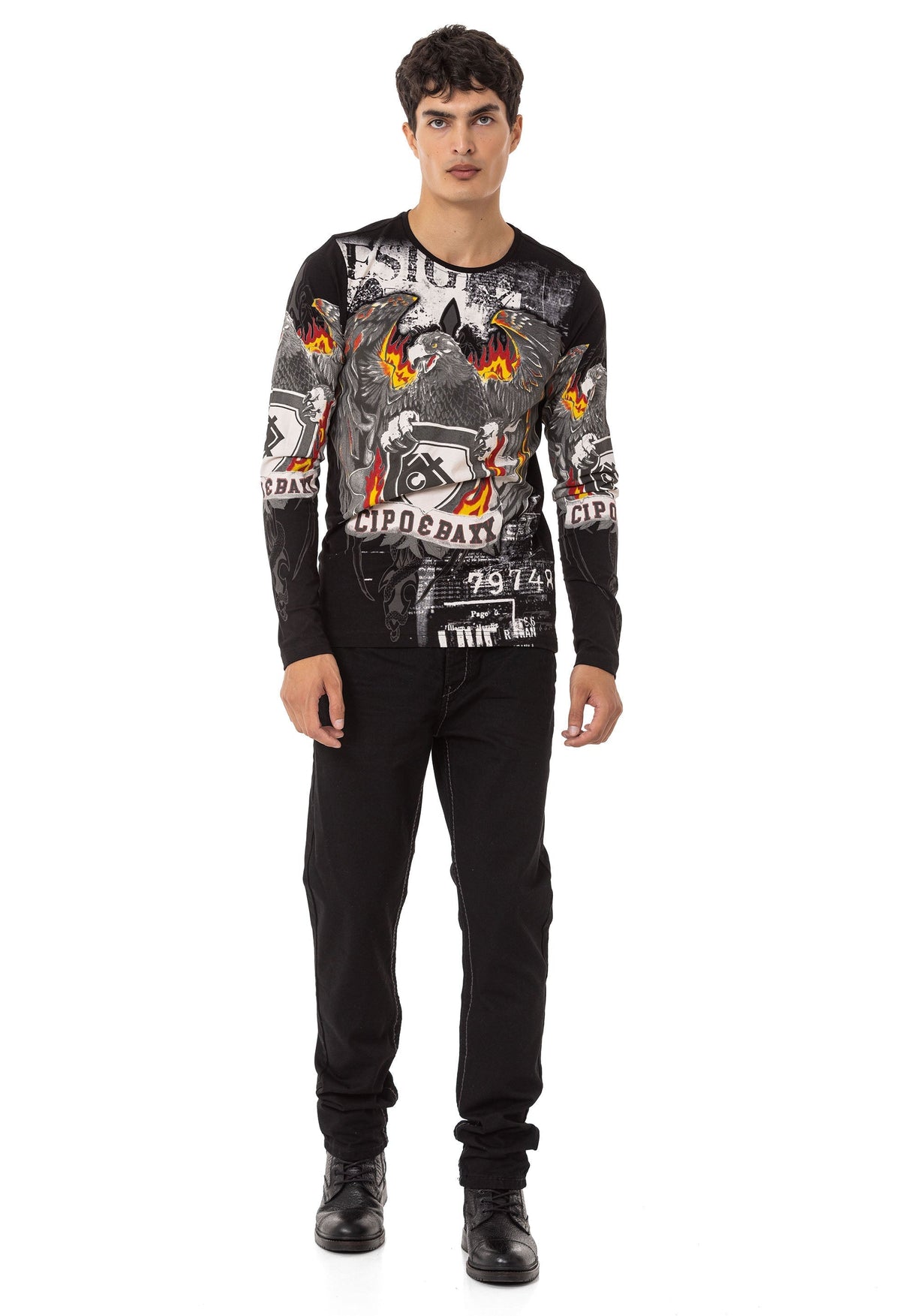 CL553 Heren Longsleeve met een Fancy Print