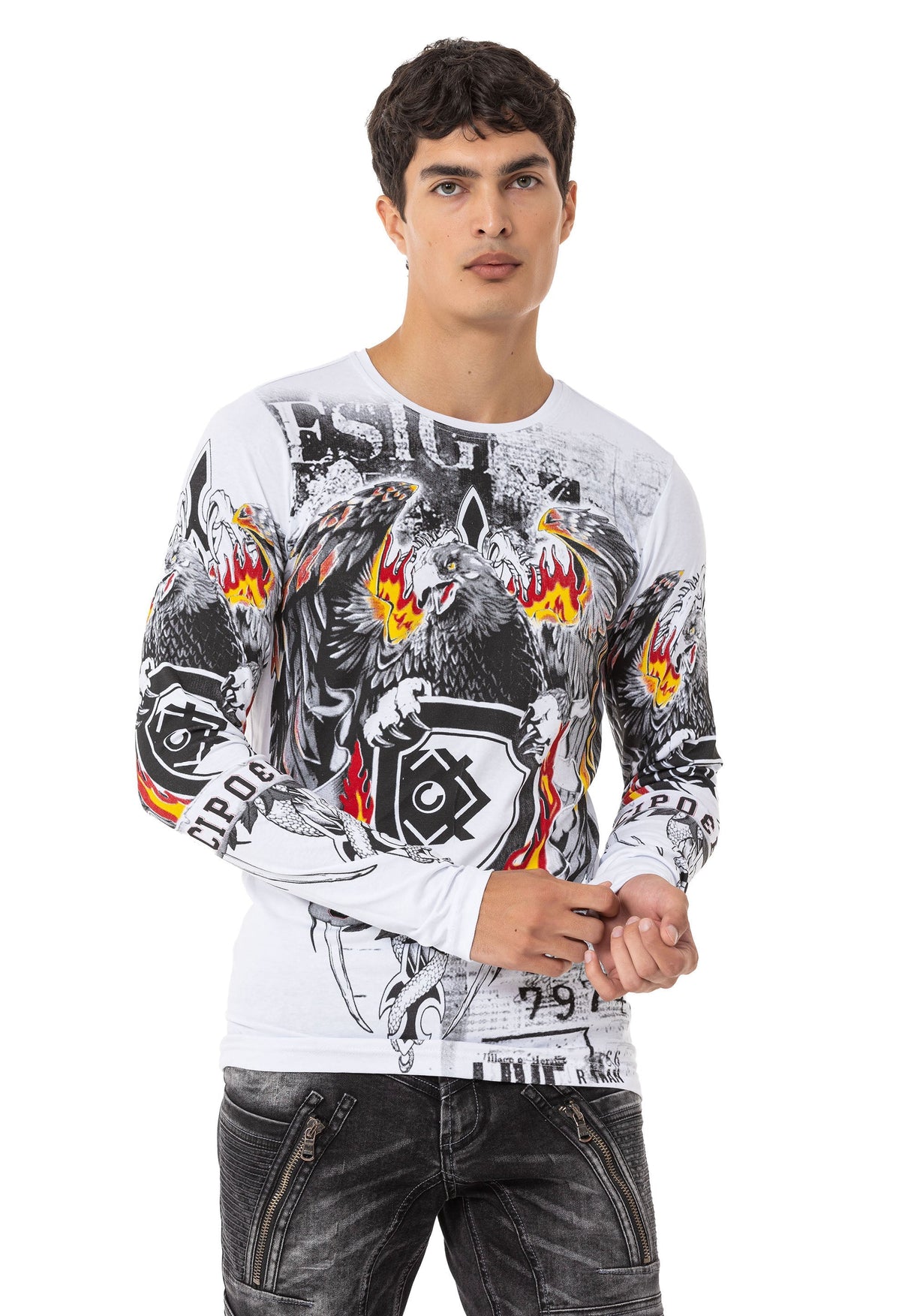 CL553 Heren Longsleeve met een Fancy Print