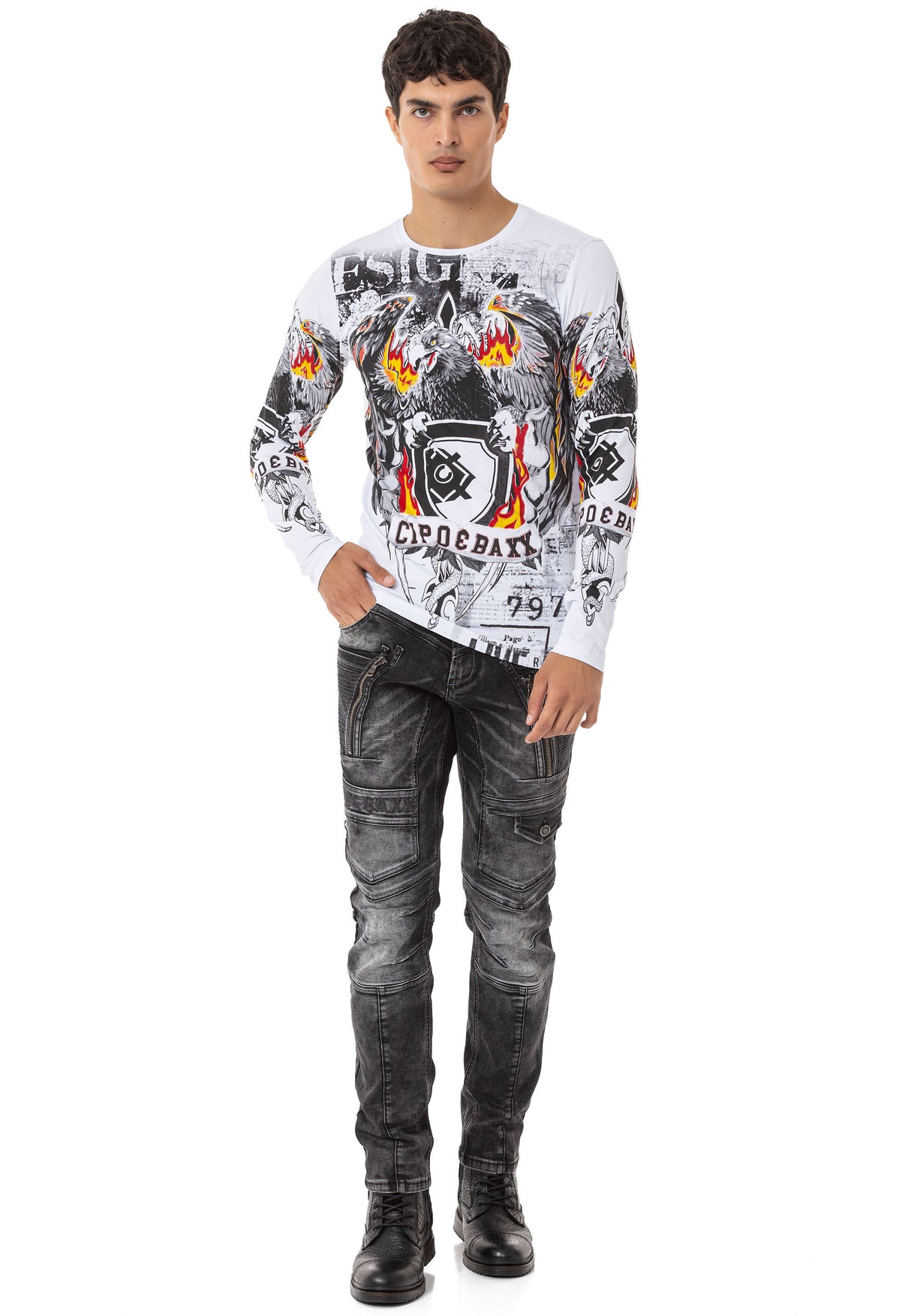 CL553 Heren Longsleeve met een Fancy Print