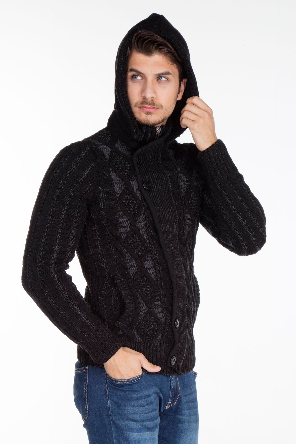 CP161 sweter męski rozpinany