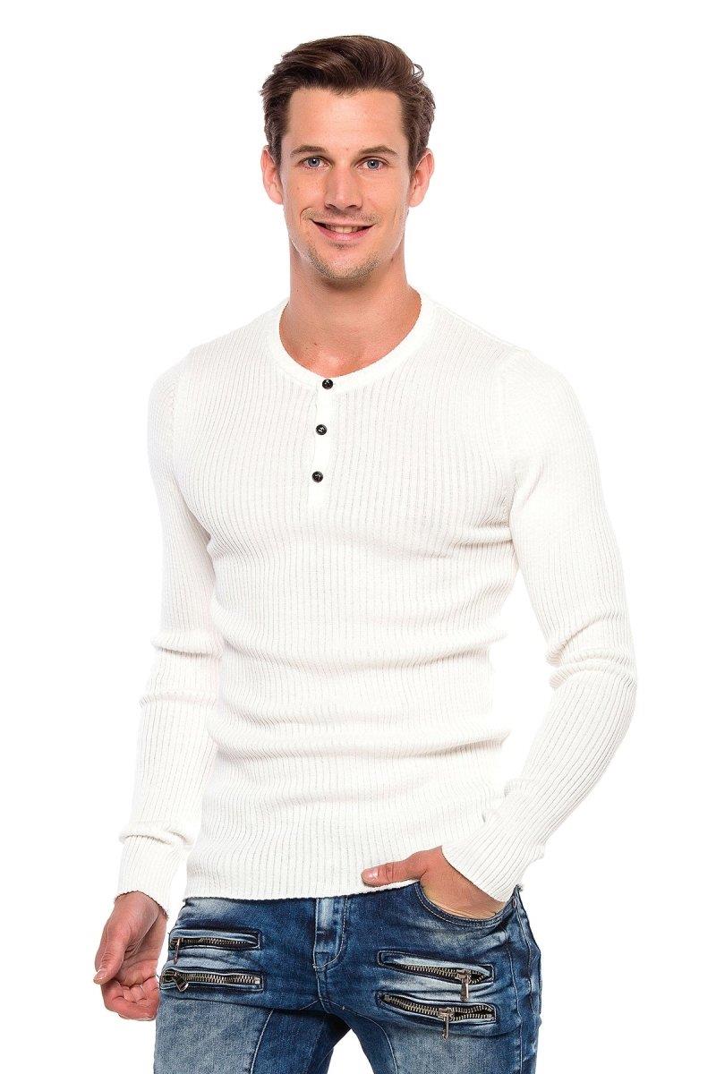 CP193 men knitting sweater with sporty silhouette