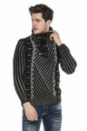 CP212 sweter męski z kołnierzem i klamrami