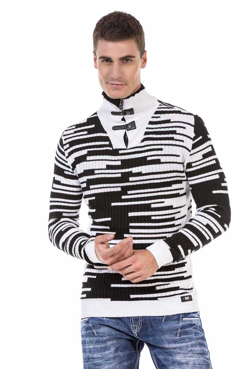 CP245 sweter męski w paski