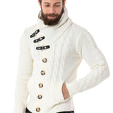 CP265 hommes tricoter un pull avec col châle à la mode