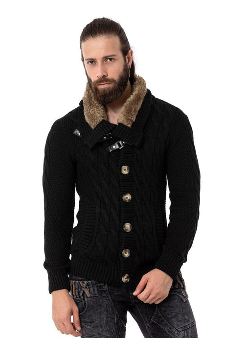 Maglione a maglia CP265 da uomo con collare a scialle alla moda