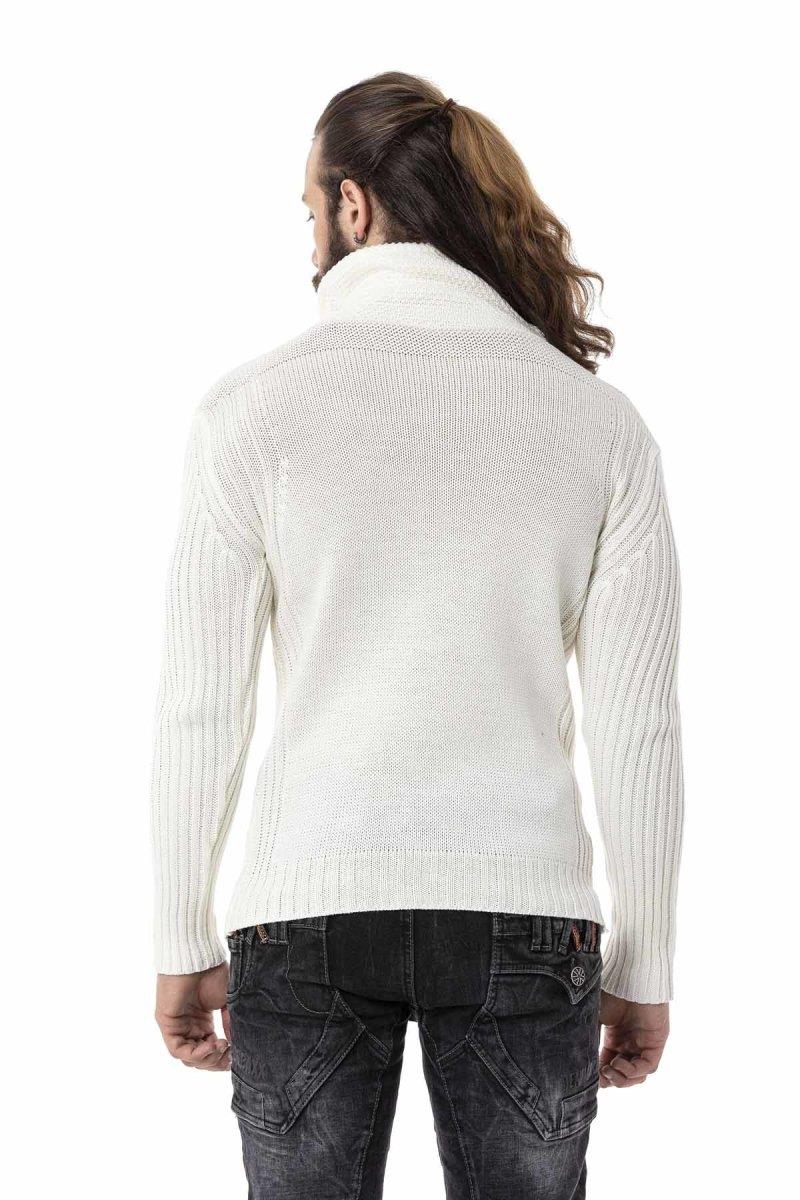 CP266 men knitting sweater with stylish strap element
