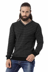 CP273 men knitting sweater with a modern knitting pattern