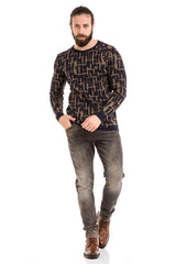 CP277 men knitting sweater with a modern pattern