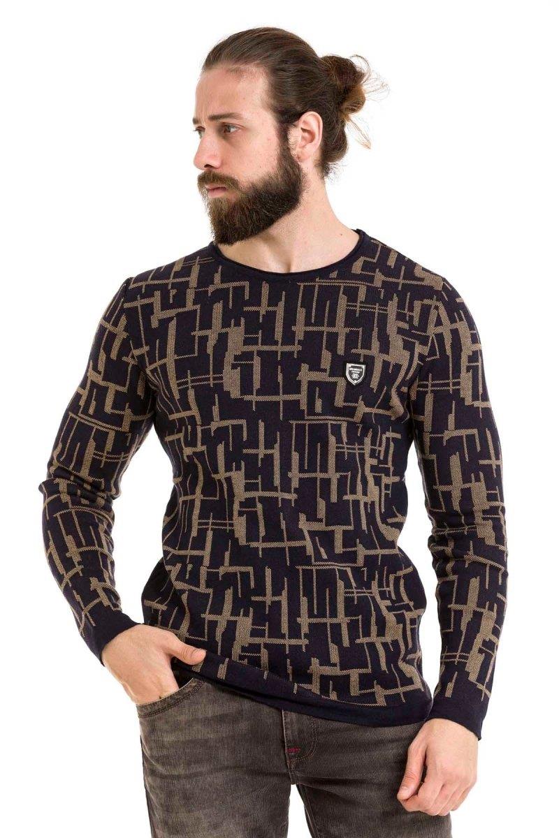 CP277 men knitting sweater with a modern pattern
