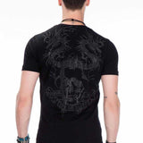 CT376 T-shirt da Uomo con Stampa di Drago