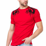 CT376 T-shirt da Uomo con Stampa di Drago