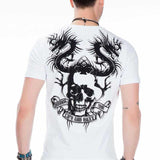 CT376 T-shirt da Uomo con Stampa di Drago