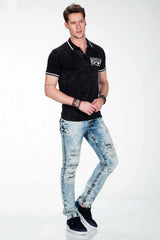 CT381 Men's polo shirt with cool batikstyle