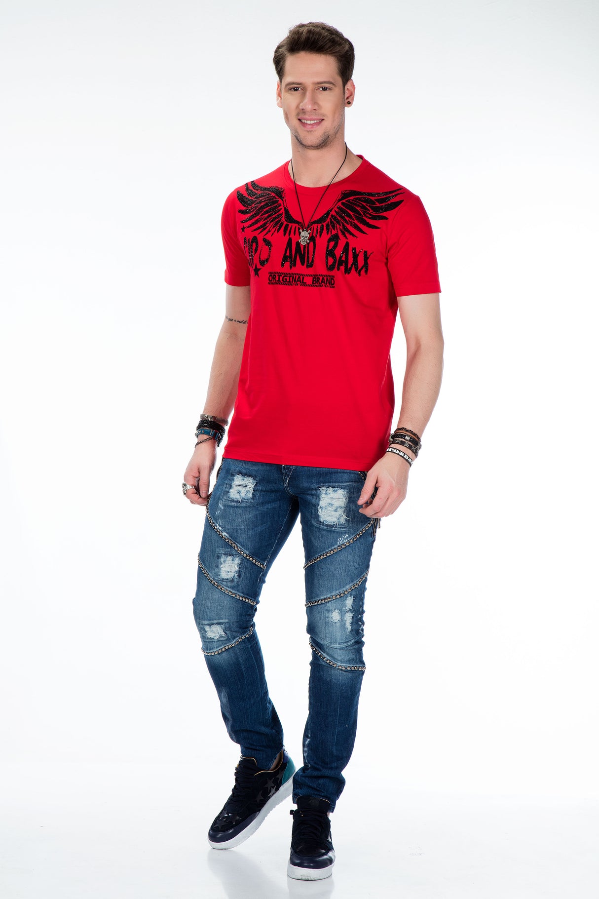 CT411 T-shirt voor heren met edelstenen print