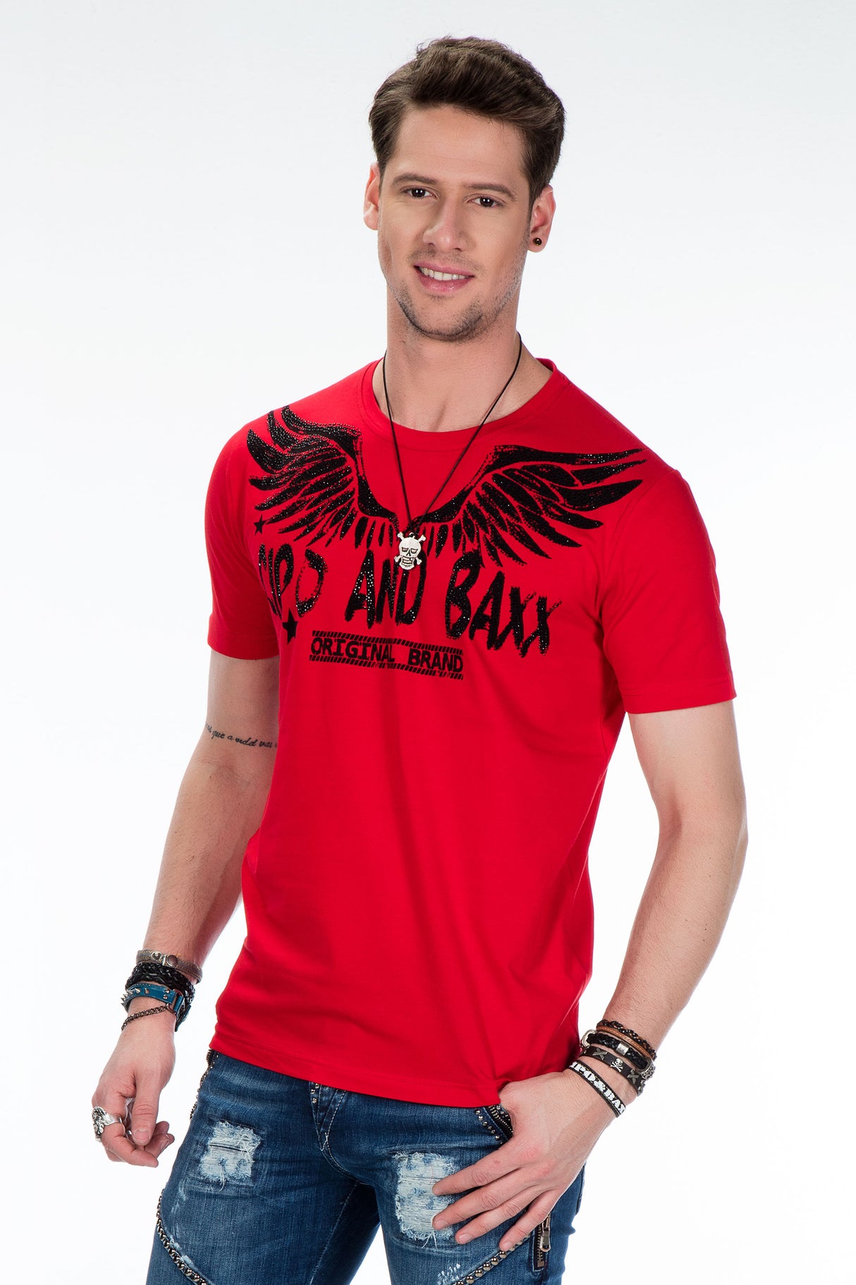 CT411 T-shirt voor heren met edelstenen print
