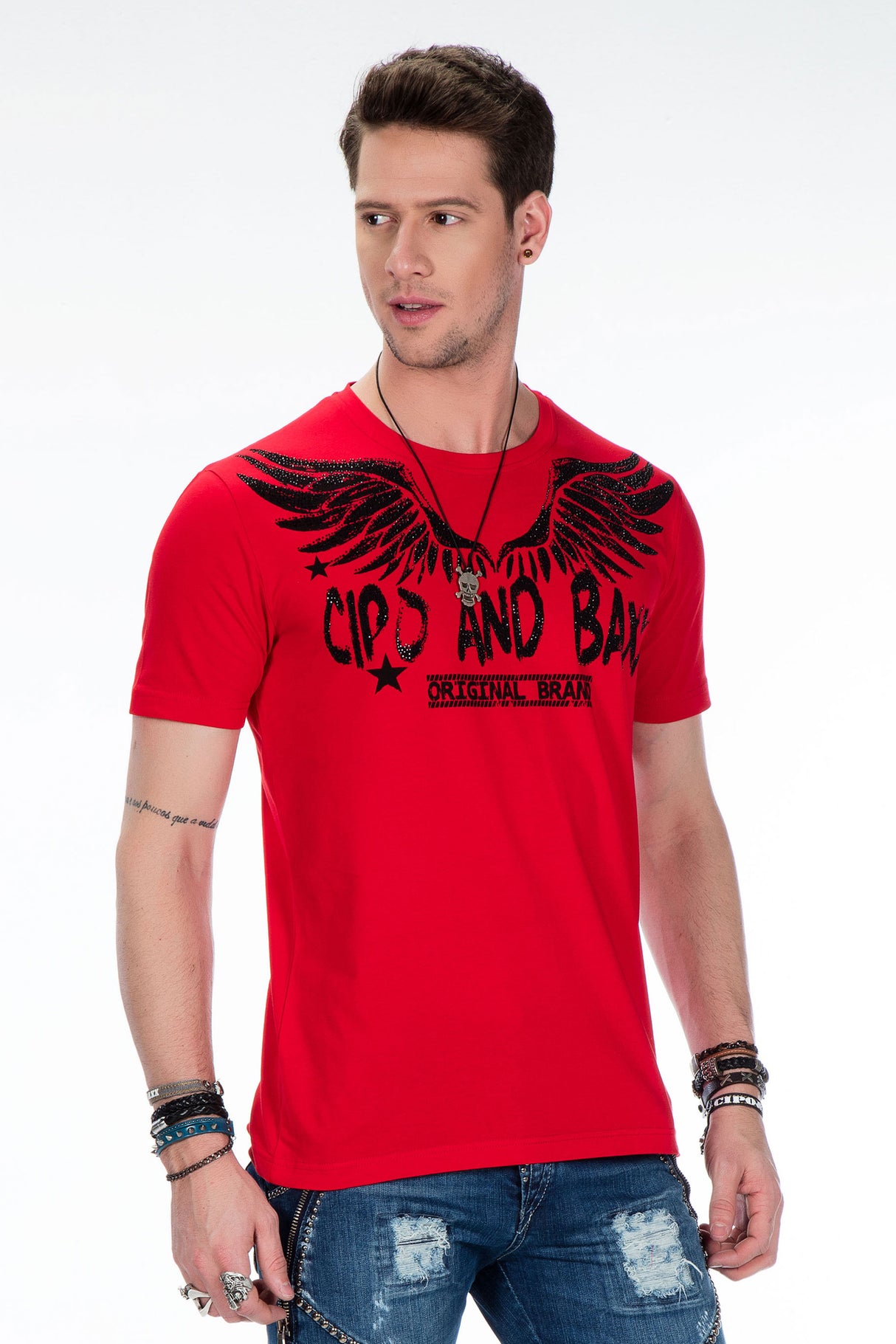 CT411 T-shirt voor heren met edelstenen print