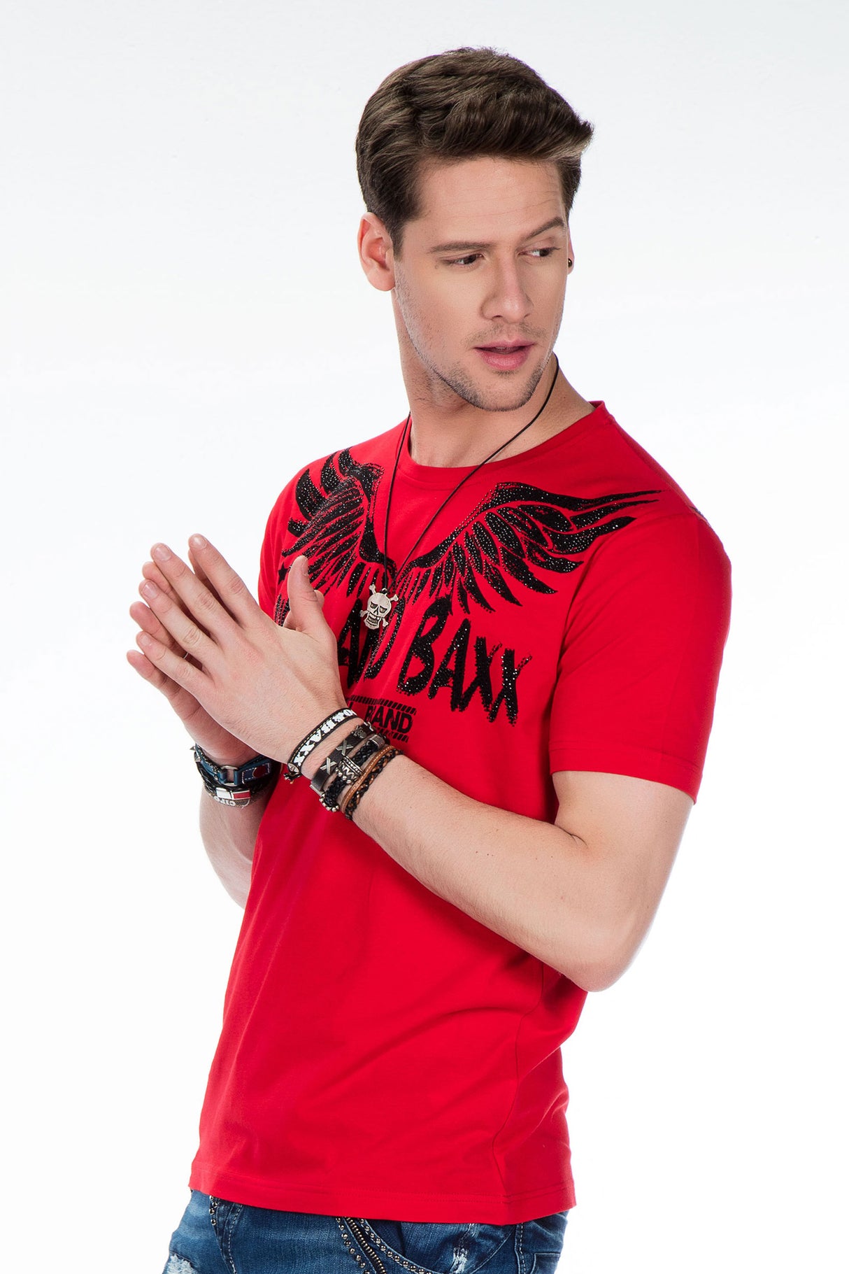 CT411 T-shirt voor heren met edelstenen print