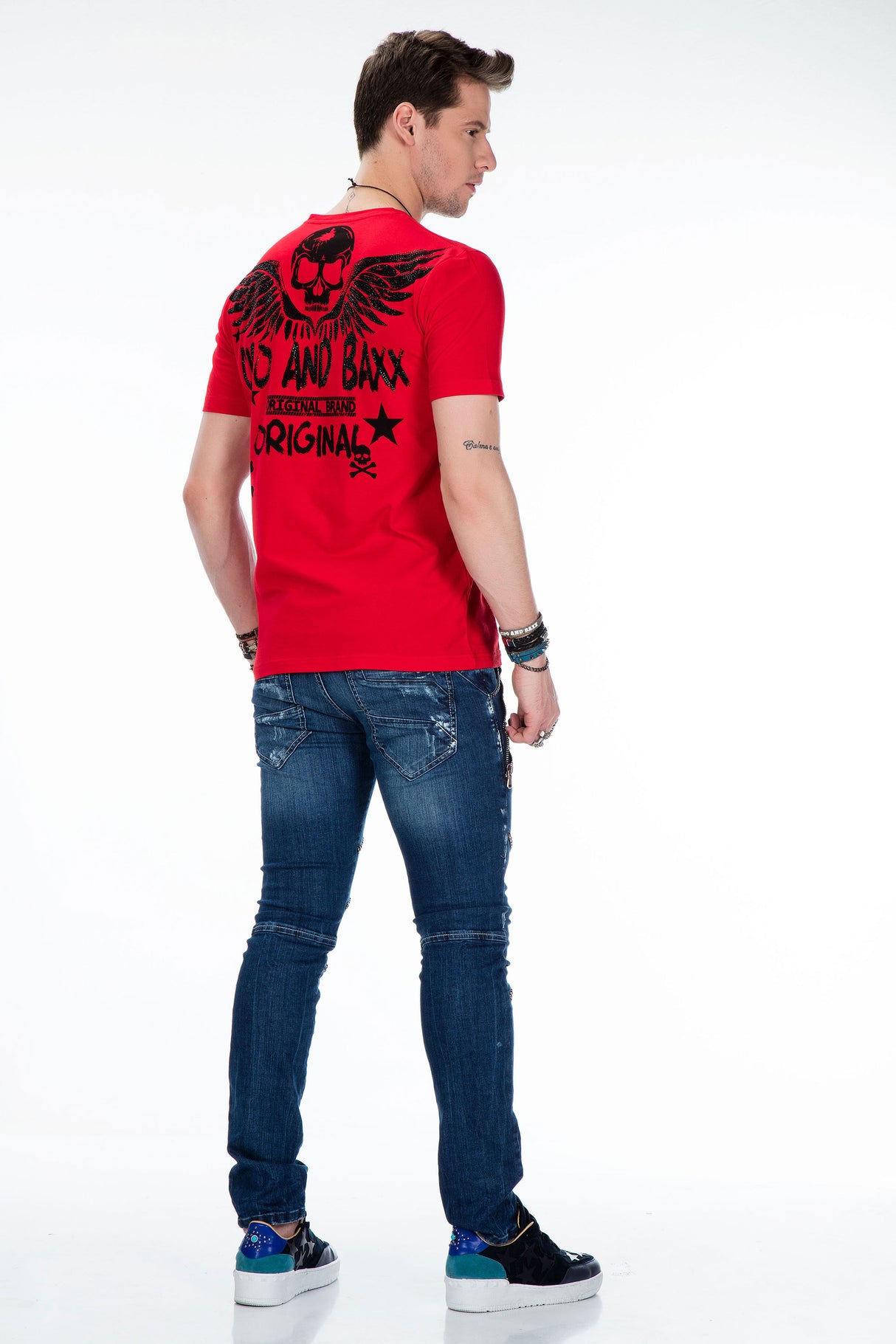 CT411 T-shirt voor heren met edelstenen print