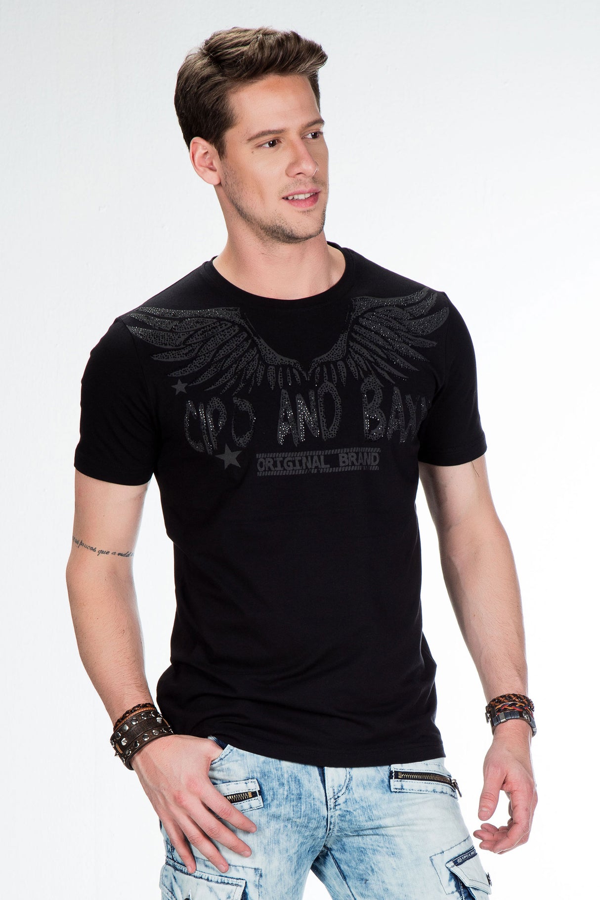 CT411 T-shirt voor heren met edelstenen print