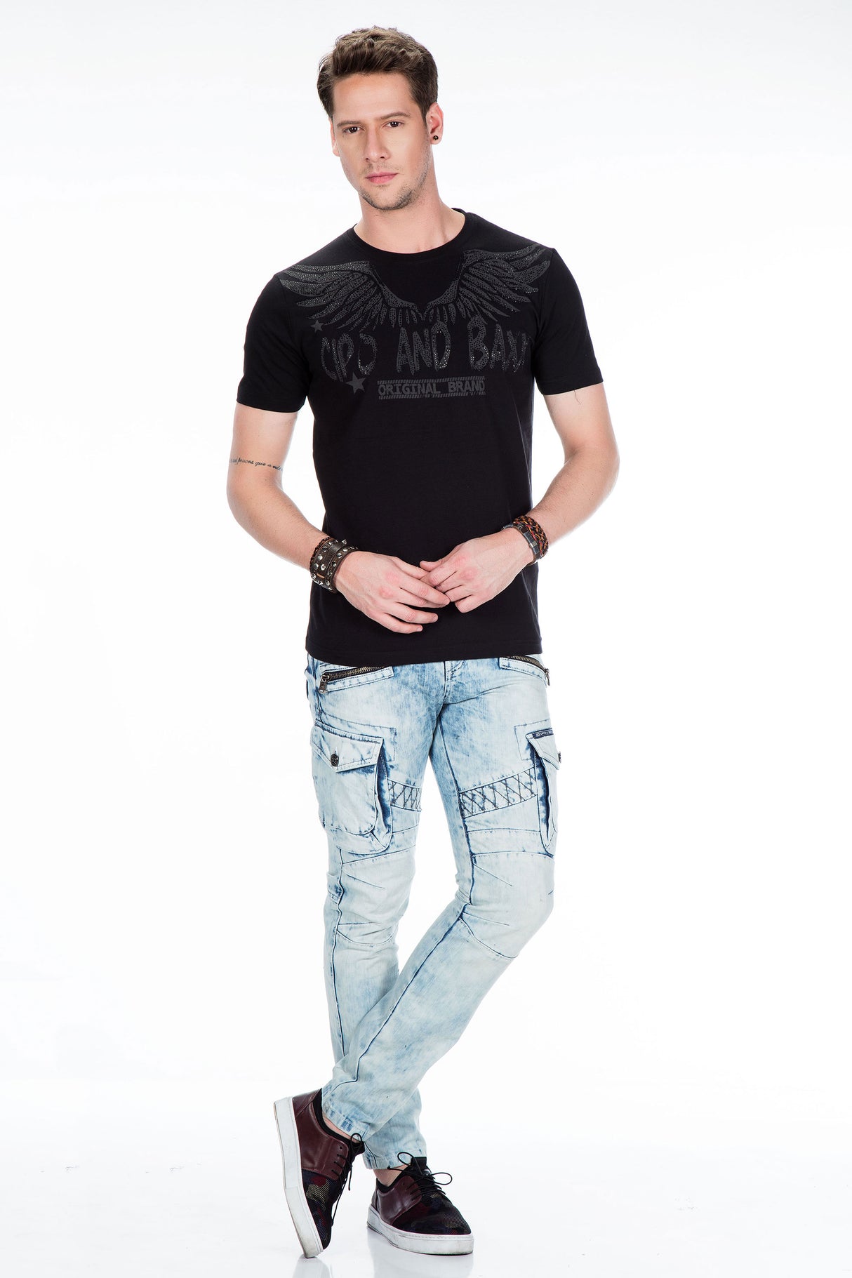 CT411 T-shirt voor heren met edelstenen print