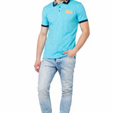 CT416 Polo masculin avec imprimé logo sur le col