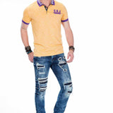 CT416 Polo masculin avec imprimé logo sur le col