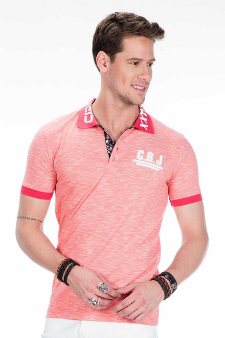 CT416 Herren Poloshirt mit Logodruck am Kragen