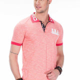 CT416 Polo masculin avec imprimé logo sur le col