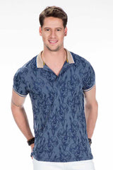 CT451 Men's polo shirt with a floral pattern