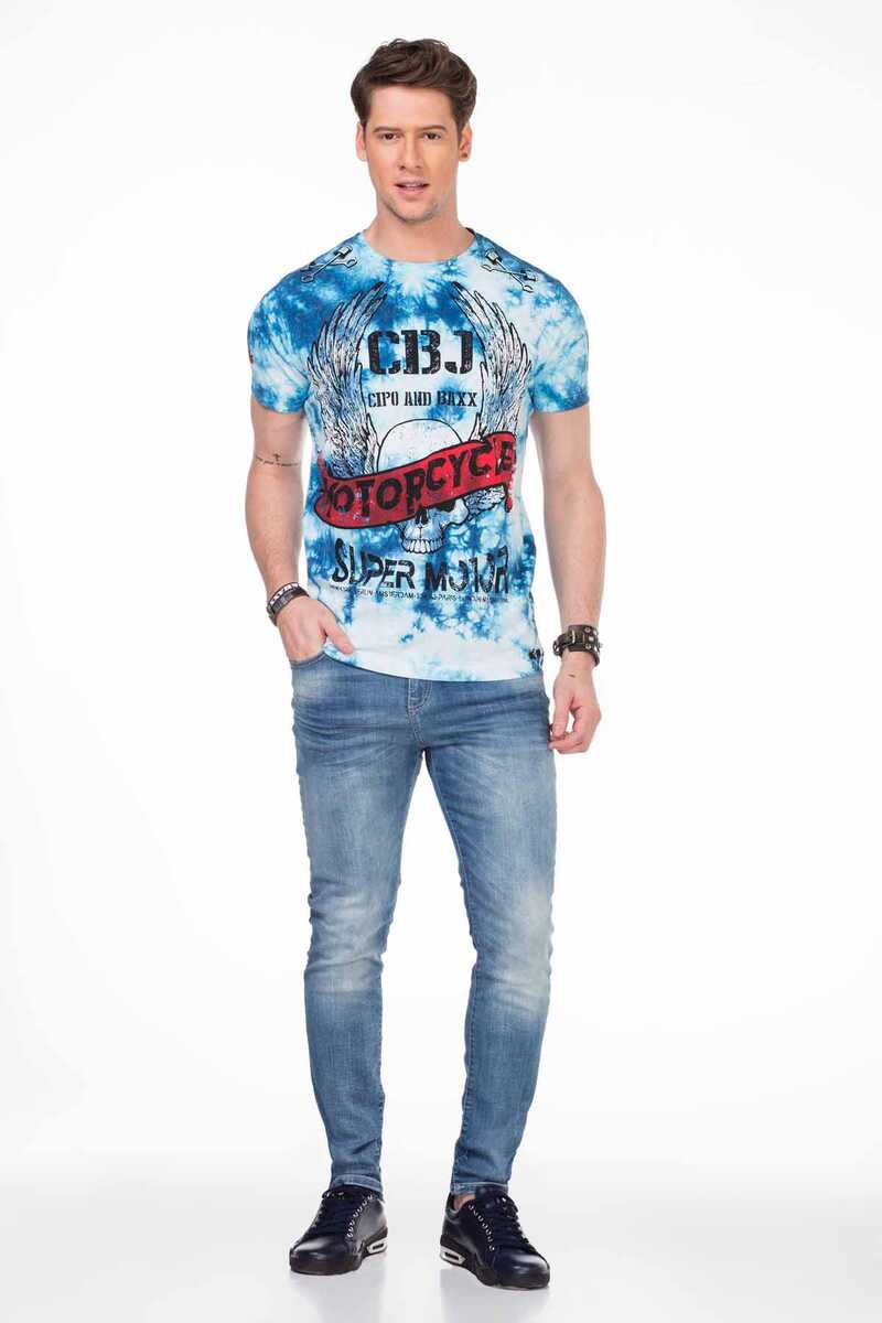 Camiseta de hombres CT458 con estampados de motocicleta frescos