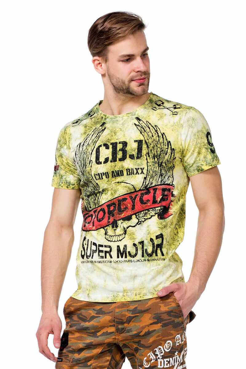 Camiseta de hombres CT458 con estampados de motocicleta frescos