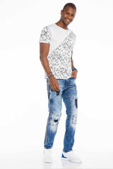 CT469 Herren T-Shirt im asymmetrischen Look