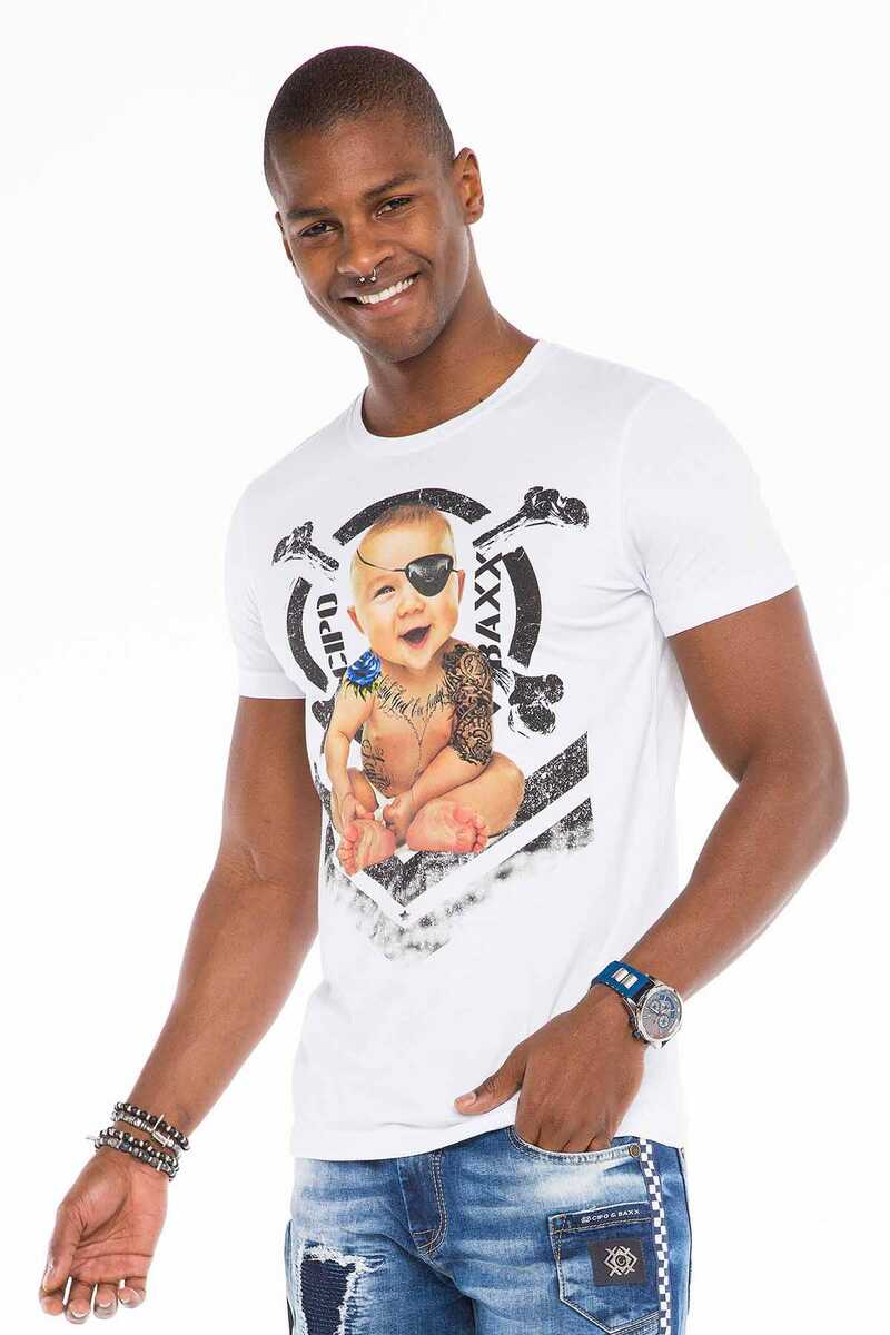 CT485 men's t-shirt with tattooed baby all-over print