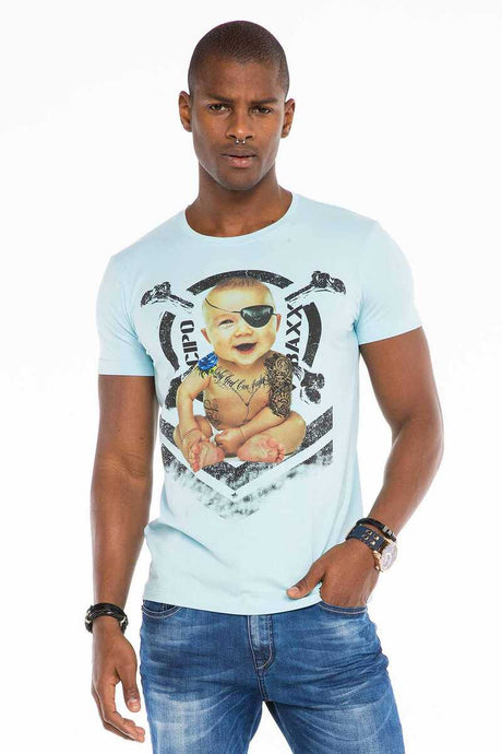 CT485 Herren T-Shirt mit tätowierten Baby Allover-Print