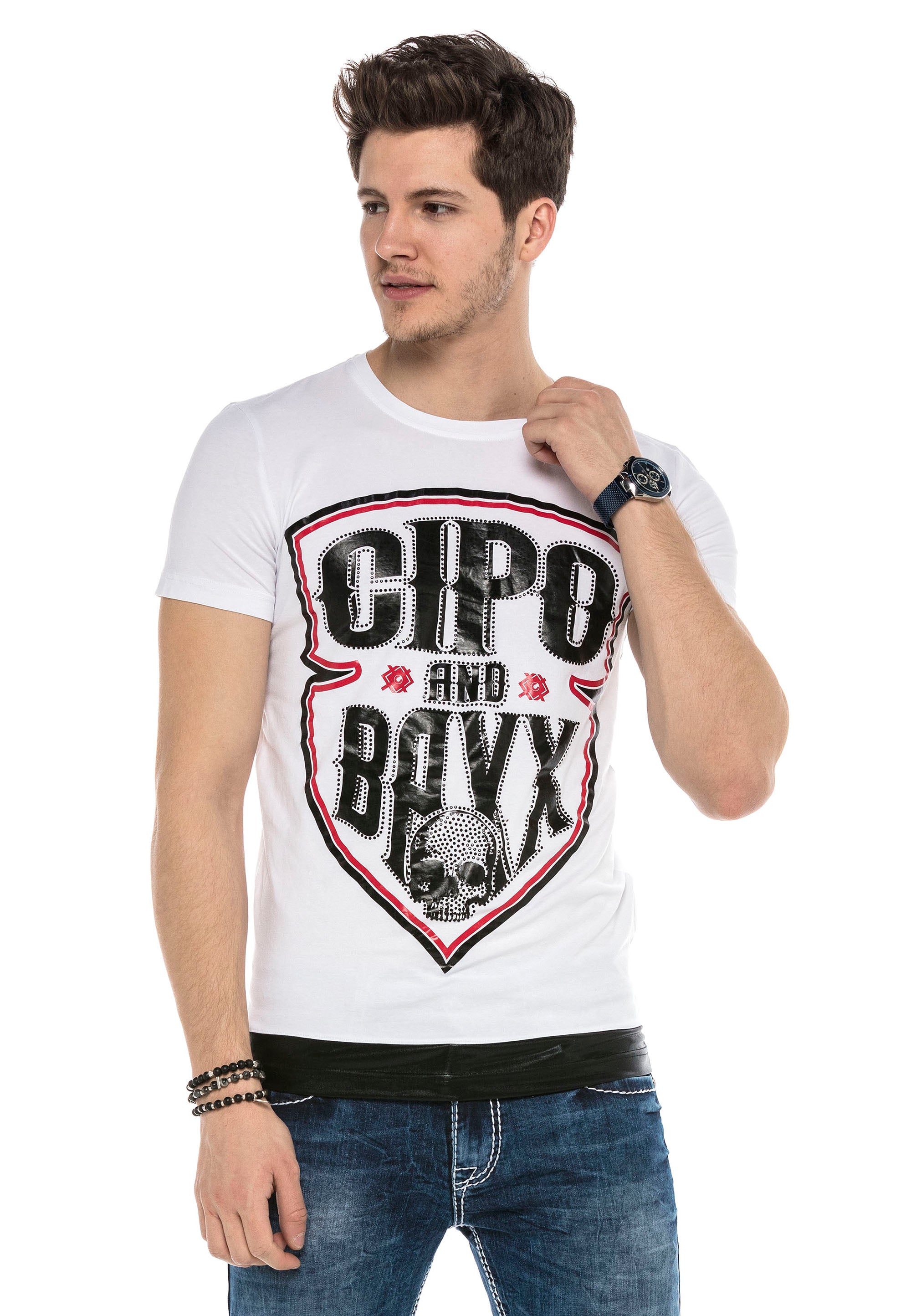 CT539 Herren T-Shirt mit coolem Logomotiv