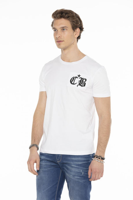 CT573 T-shirt voor heren met een moderne cirkelvormige halslijn